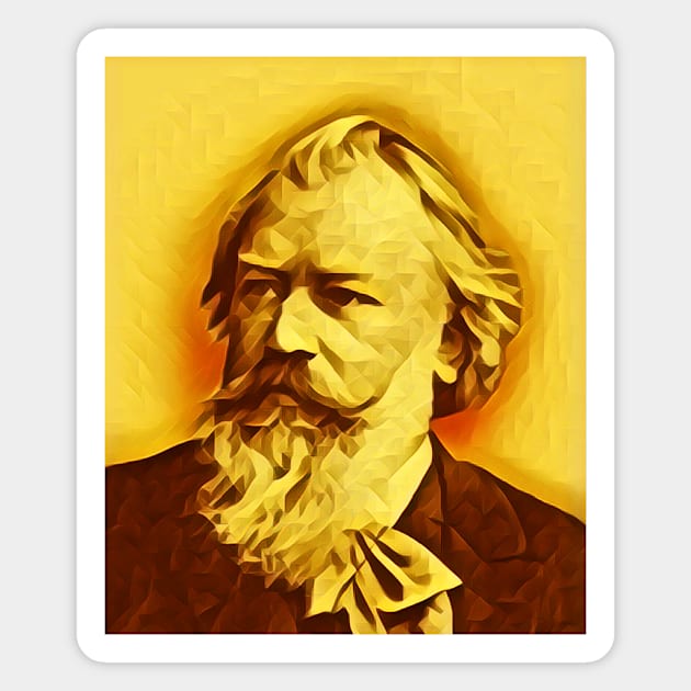 Johannes Brahms Golden Portrait | Johannes Brahms Artwork 10 Magnet by JustLit